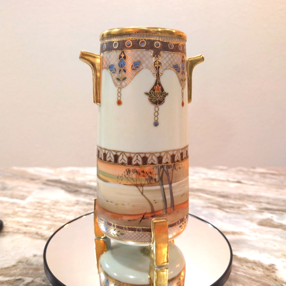 Vintage Nippon Hand Painted Porcelain vase.